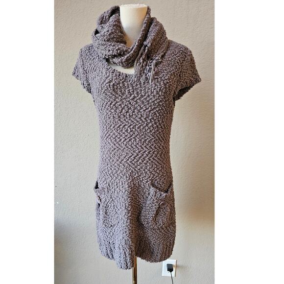 Kroshetta by Papillon Chunky Knit Sweater Mini Dress & Fringe Hem Scarf Set Med - Picture 4 of 10